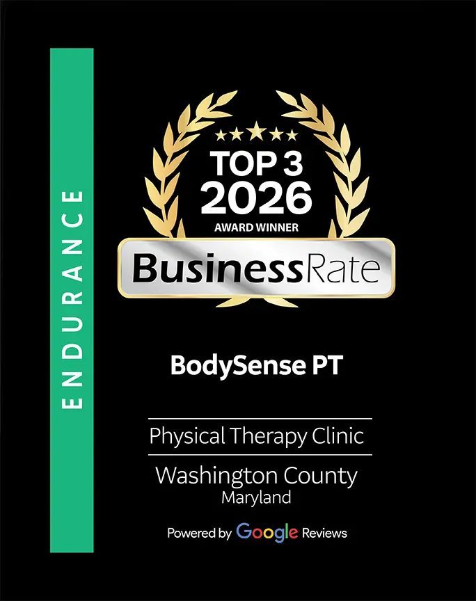 TOP 3 of 2026 Washington County Award Winner in the Physical Therapy Clinic category – an honor based on verified data from Google Reviews, as analyzed and certified by BusinessRate